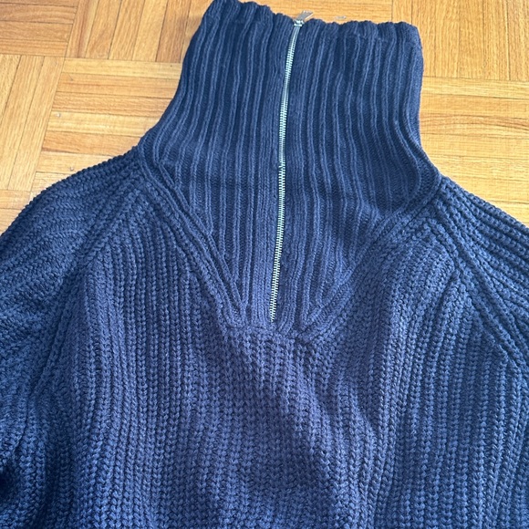H&M Navy Blue High-Neck Women's Sweater - Picture 2 of 8